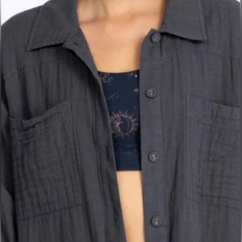 CALME by Johnny Was double pocket shacket in graphite size small